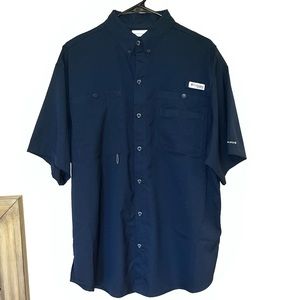 Columbia PFG Tamiami II Short Sleeve Shirt Navy Men’s Size Medium Omnishade